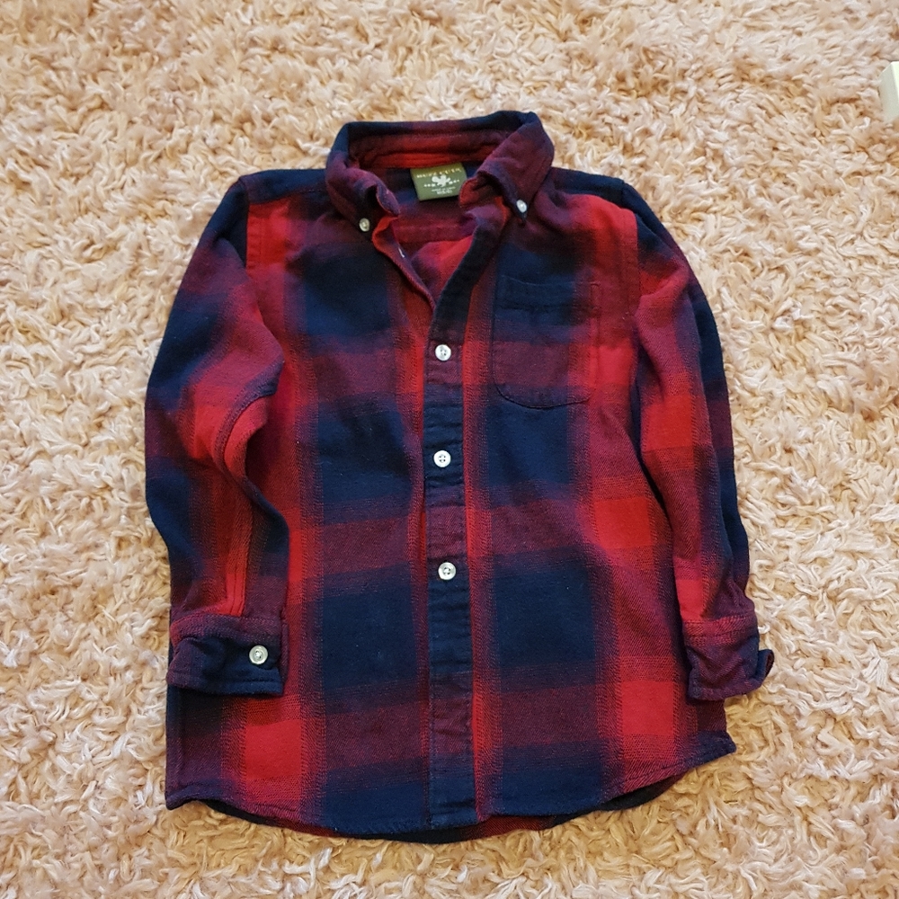 Buzz cuts button down plaid shirt sz boys 5/6